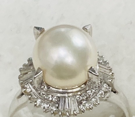 【買取実績】気品あふれる✨Pt900（プラチナ）大粒パールリング